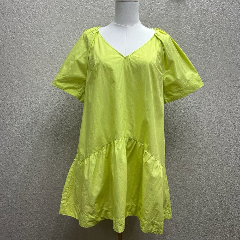 A New Day High Low Ruffle Hem Puff Short Sleeve Dress Small